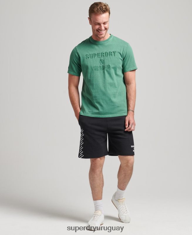 uy Superdry hombres shorts deportivos code core negro DT2N8Z347 ropa