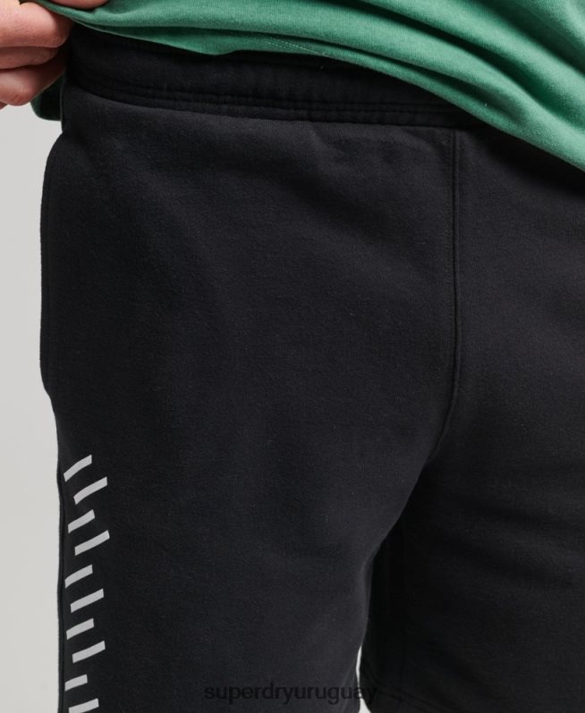 uy Superdry hombres shorts deportivos code core negro DT2N8Z347 ropa