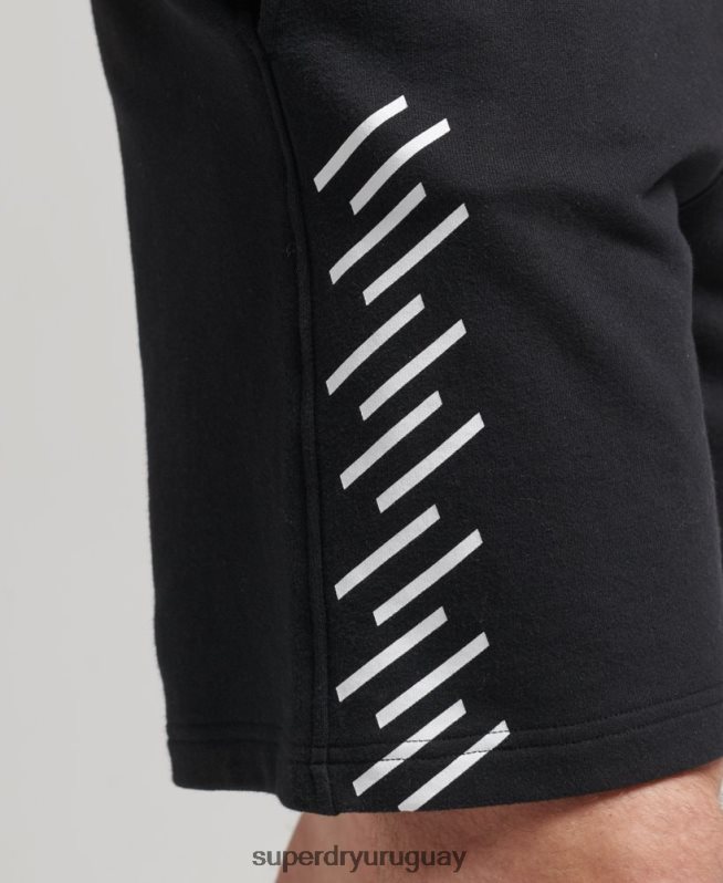 uy Superdry hombres shorts deportivos code core negro DT2N8Z347 ropa