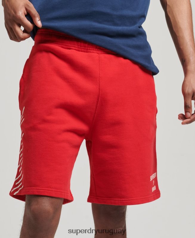 uy Superdry hombres shorts deportivos code core rojo DT2N8Z367 ropa