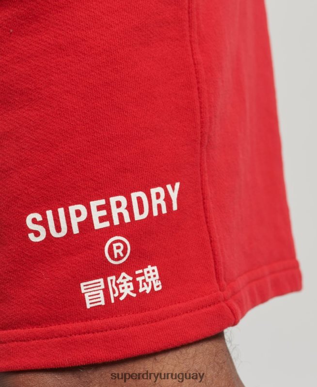 uy Superdry hombres shorts deportivos code core rojo DT2N8Z367 ropa