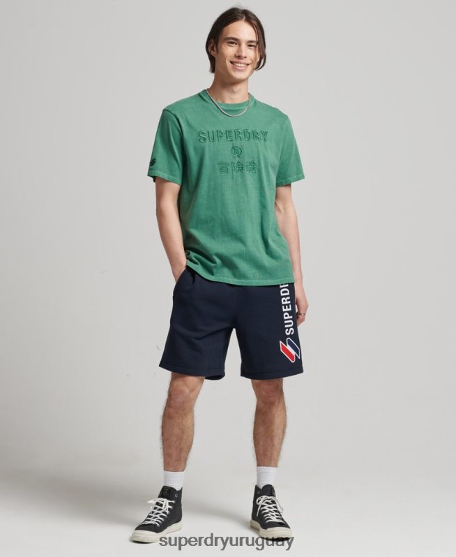 uy Superdry hombres shorts deportivos con aplique de código Armada DT2N8Z380 ropa