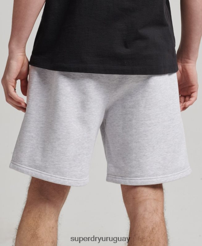 uy Superdry hombres shorts deportivos con aplique de código gris DT2N8Z374 ropa