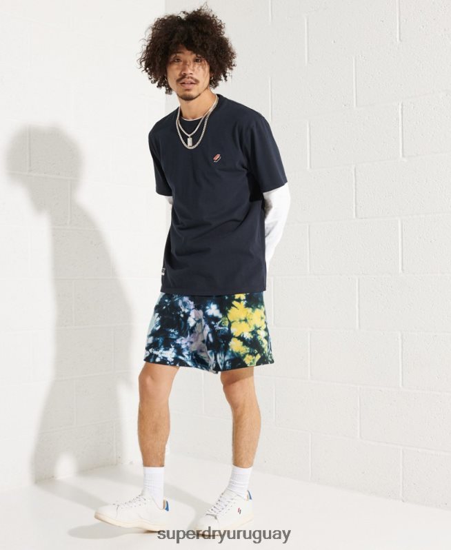uy Superdry hombres shorts deportivos con diseño tie-dye multi DT2N8Z337 ropa