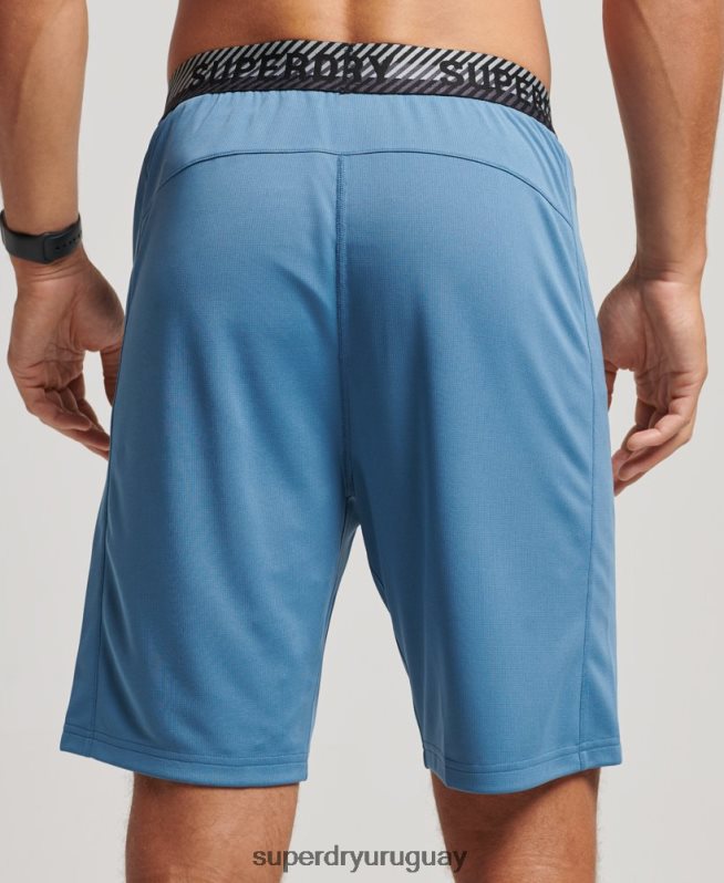uy Superdry hombres shorts holgados básicos azul DT2N8Z298 ropa
