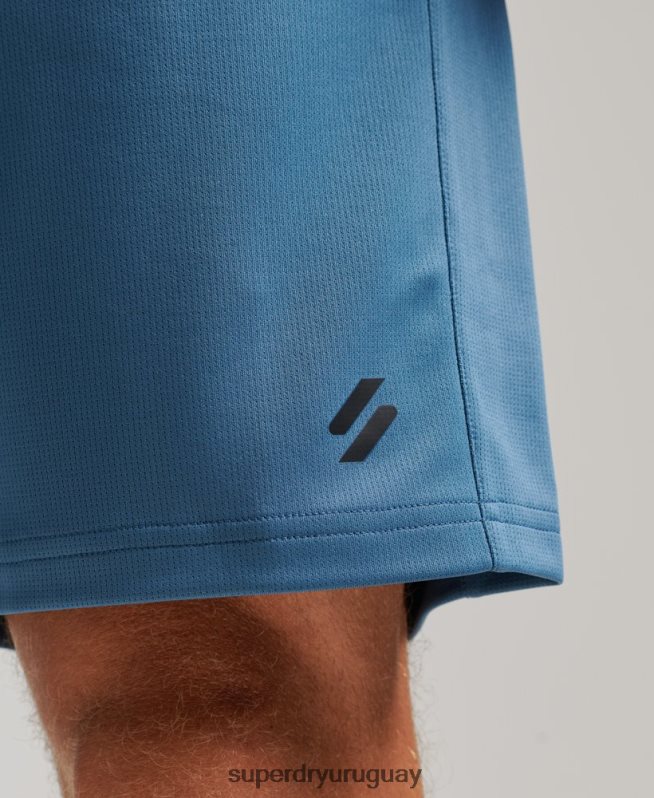 uy Superdry hombres shorts holgados básicos azul DT2N8Z298 ropa
