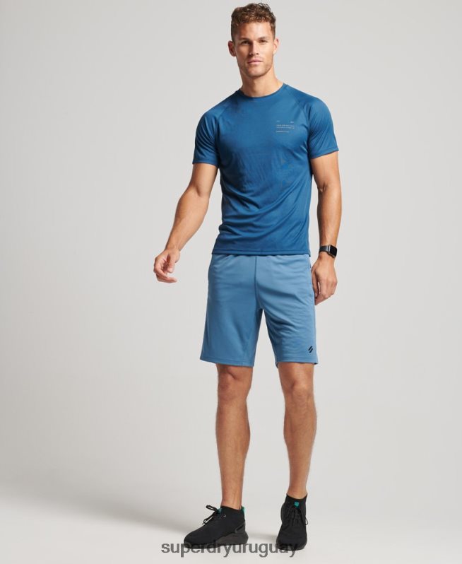 uy Superdry hombres shorts holgados básicos azul DT2N8Z298 ropa