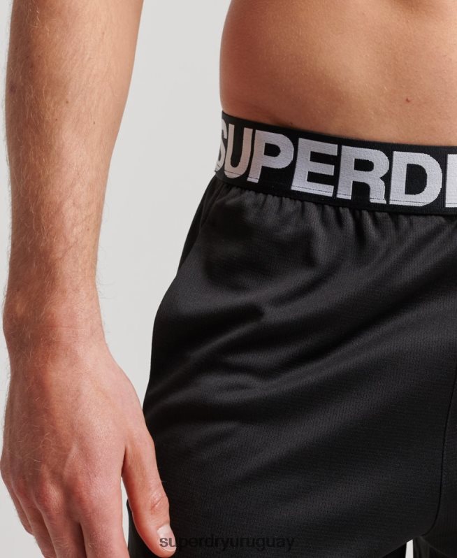 uy Superdry hombres shorts holgados básicos negro DT2N8Z1411 ropa