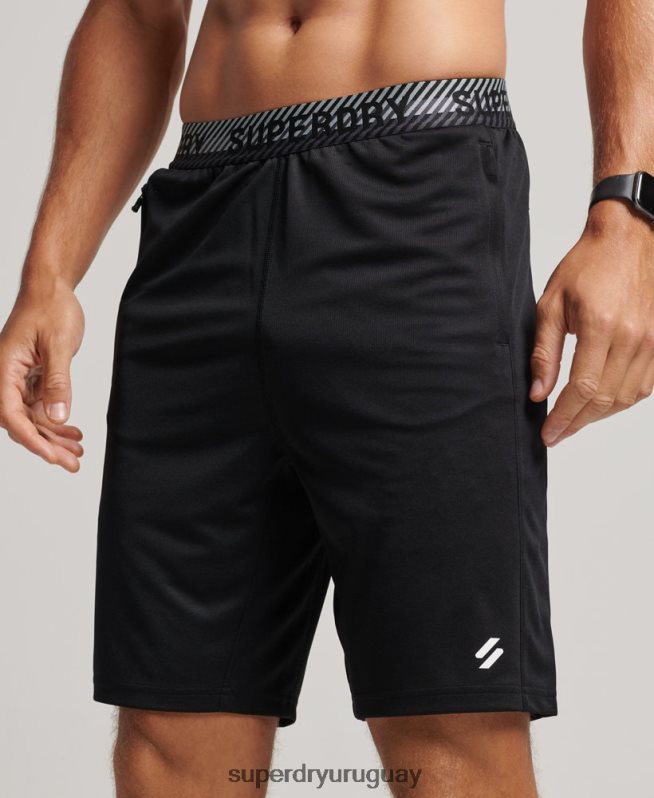 uy Superdry hombres shorts holgados básicos negro DT2N8Z316 ropa