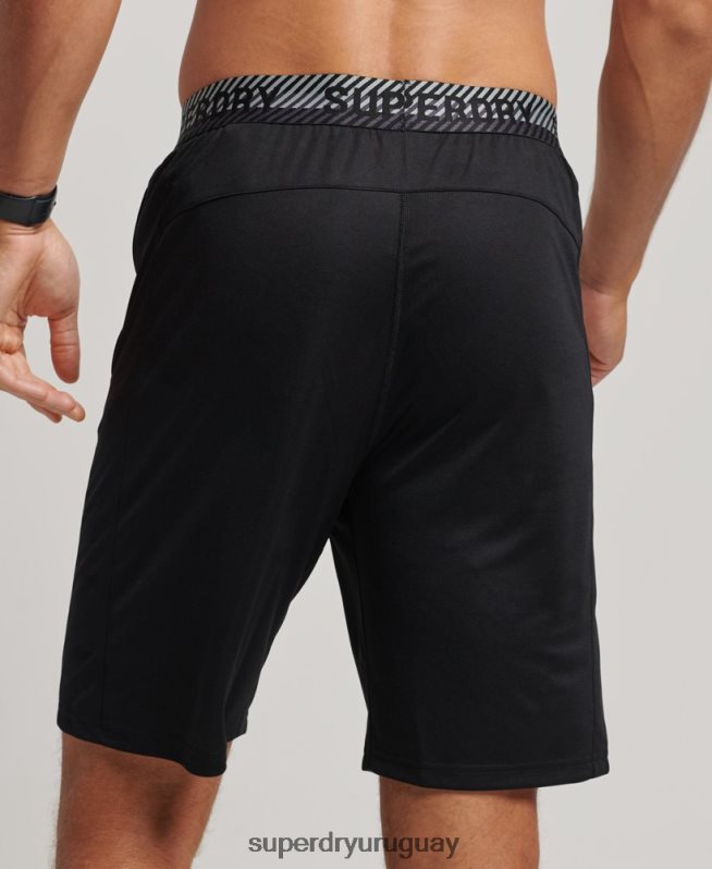 uy Superdry hombres shorts holgados básicos negro DT2N8Z316 ropa