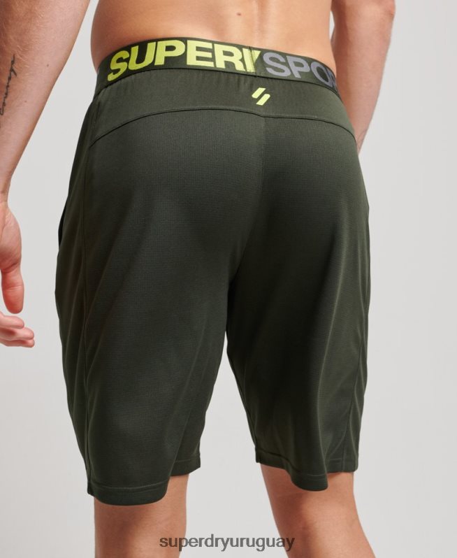 uy Superdry hombres shorts holgados básicos verde DT2N8Z1404 ropa