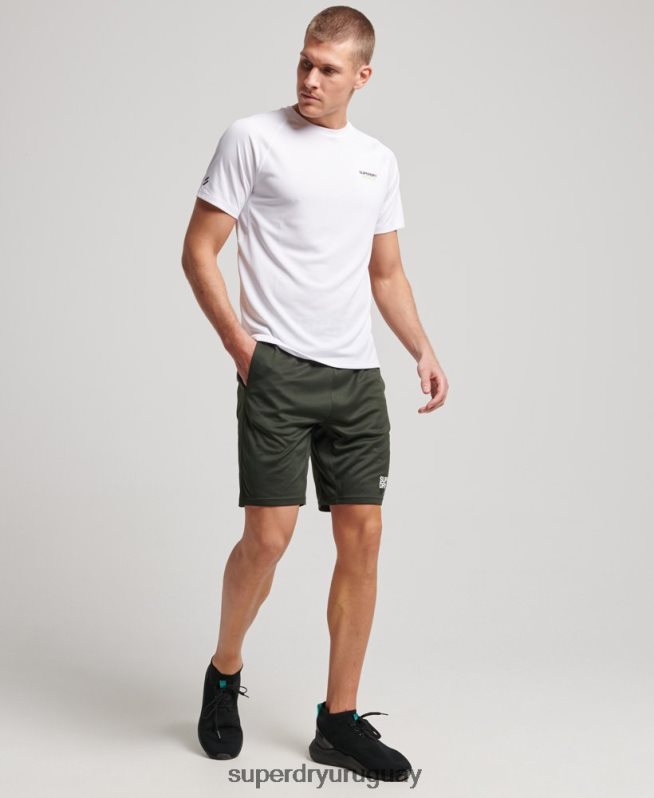 uy Superdry hombres shorts holgados básicos verde DT2N8Z1404 ropa