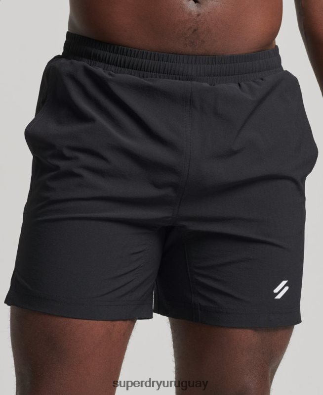 uy Superdry hombres shorts multideporte core negro DT2N8Z5383 ropa