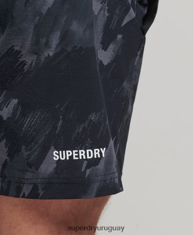 uy Superdry hombres shorts multideportivos con tejido Core gris oscuro DT2N8Z333 ropa