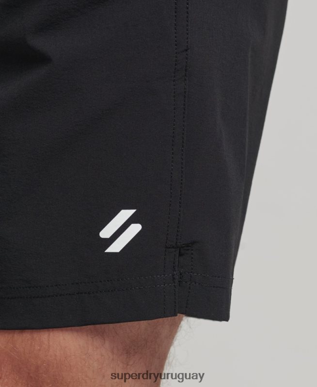 uy Superdry hombres shorts multideportivos con tejido Core negro DT2N8Z285 ropa