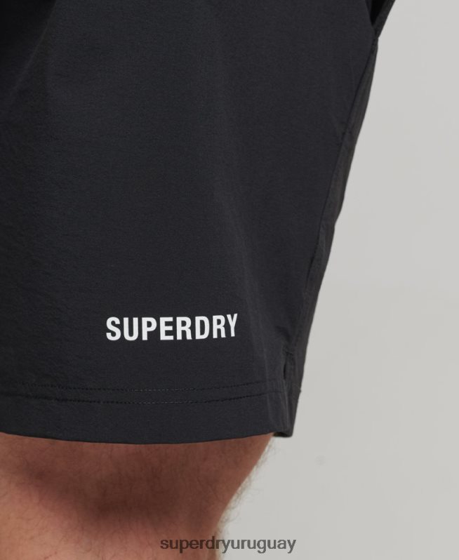 uy Superdry hombres shorts multideportivos con tejido Core negro DT2N8Z285 ropa