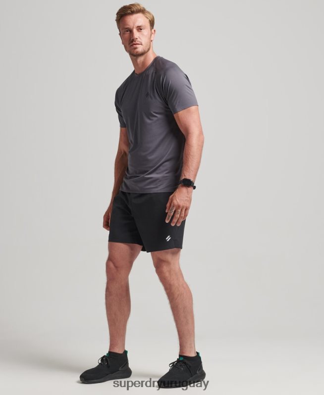 uy Superdry hombres shorts multideportivos con tejido Core negro DT2N8Z285 ropa