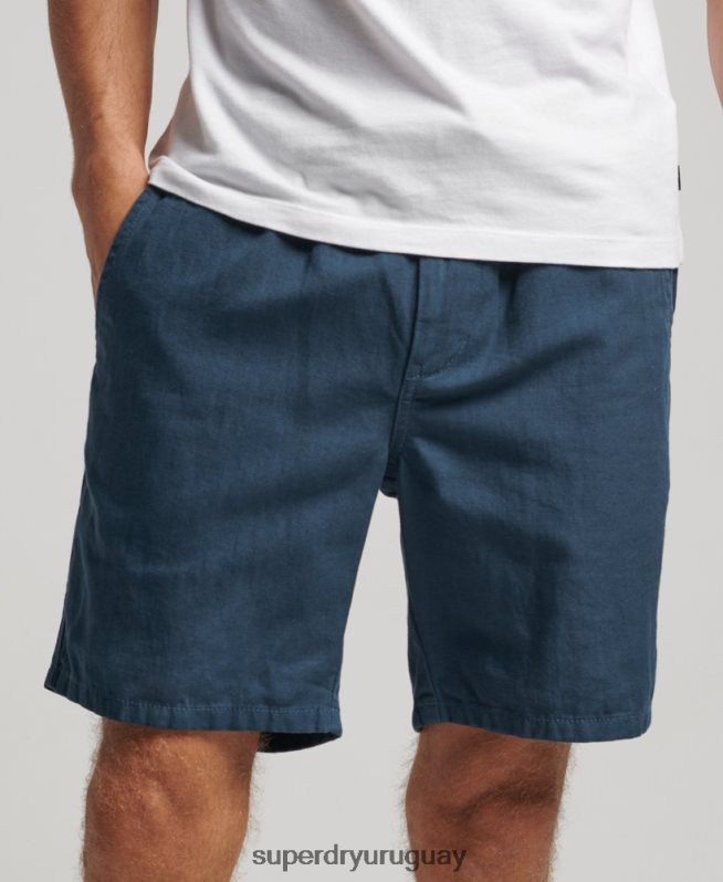 uy Superdry hombres shorts vintage sobreteñidos azul DT2N8Z33 ropa