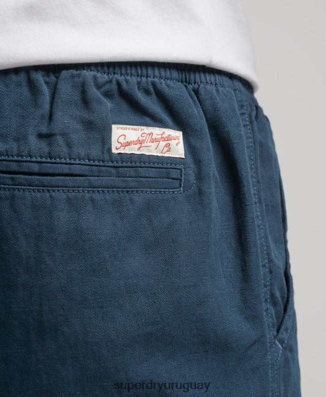 uy Superdry hombres shorts vintage sobreteñidos azul DT2N8Z33 ropa