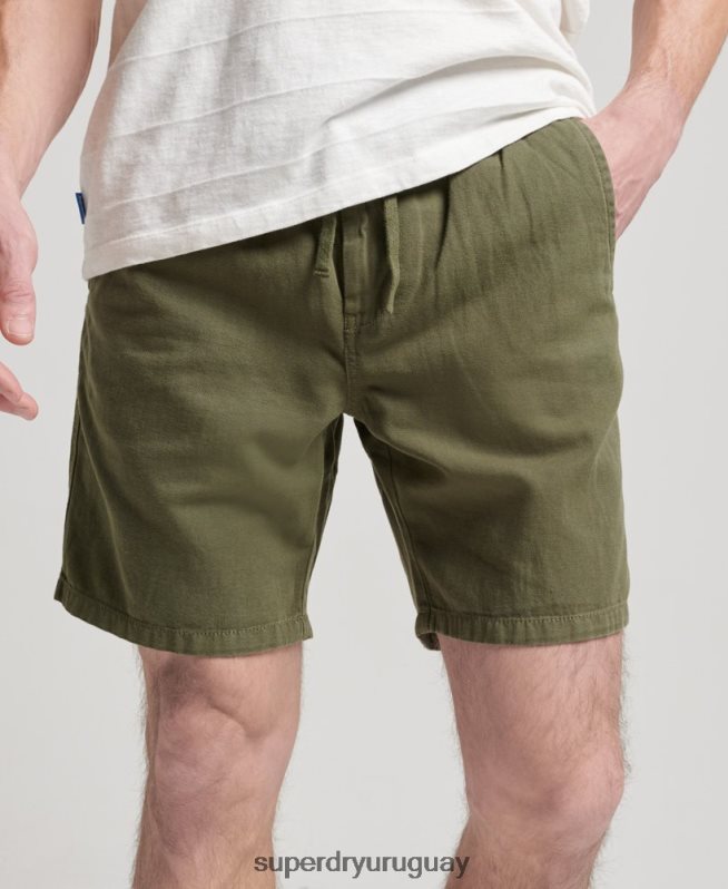 uy Superdry hombres shorts vintage sobreteñidos caqui DT2N8Z274 ropa