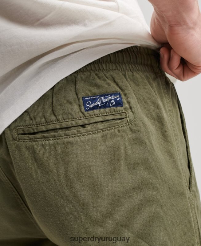 uy Superdry hombres shorts vintage sobreteñidos caqui DT2N8Z274 ropa