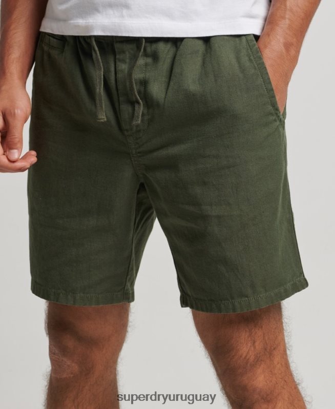 uy Superdry hombres shorts vintage sobreteñidos caqui DT2N8Z291 ropa