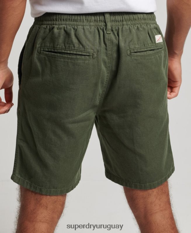 uy Superdry hombres shorts vintage sobreteñidos caqui DT2N8Z291 ropa