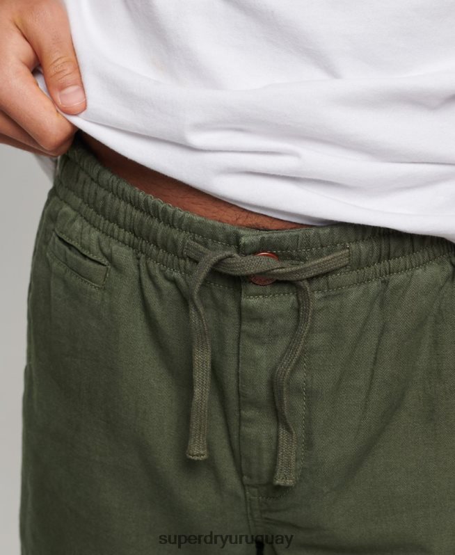 uy Superdry hombres shorts vintage sobreteñidos caqui DT2N8Z291 ropa