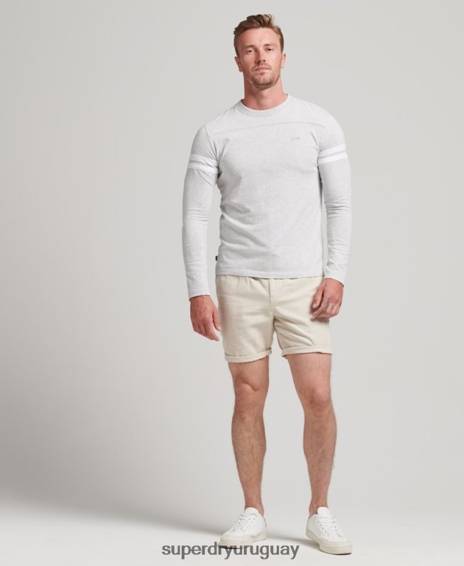 uy Superdry hombres shorts vintage sobreteñidos crema DT2N8Z264 ropa