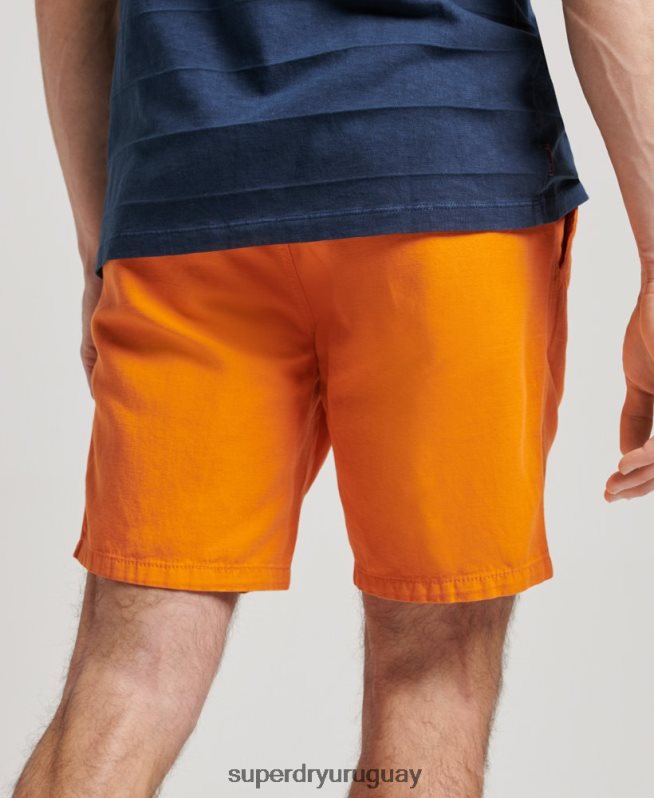 uy Superdry hombres shorts vintage sobreteñidos naranja DT2N8Z299 ropa
