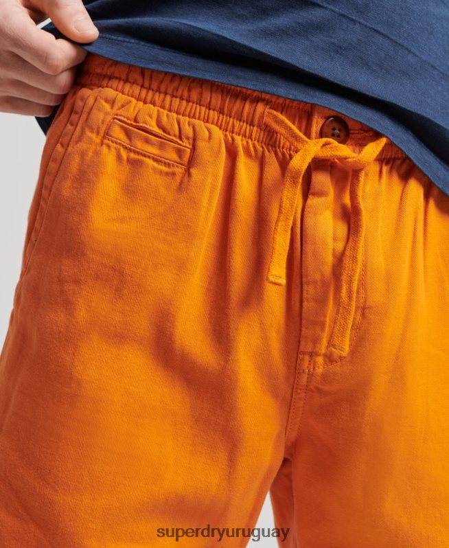 uy Superdry hombres shorts vintage sobreteñidos naranja DT2N8Z299 ropa