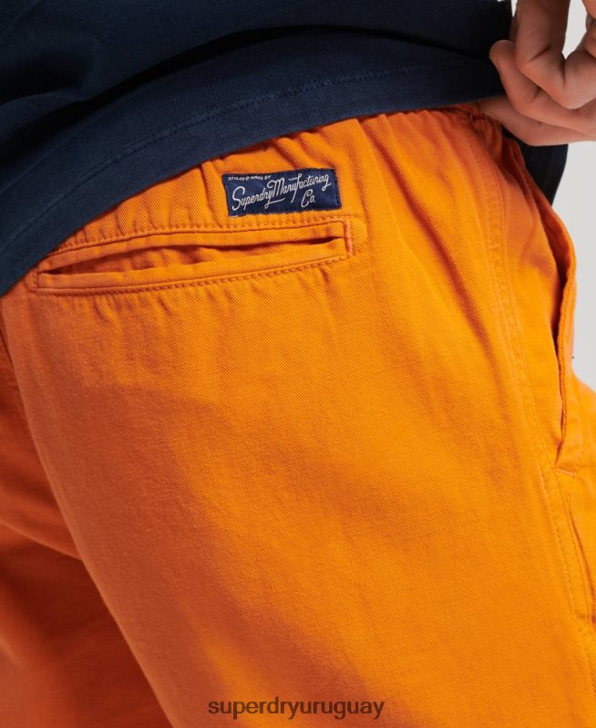 uy Superdry hombres shorts vintage sobreteñidos naranja DT2N8Z299 ropa