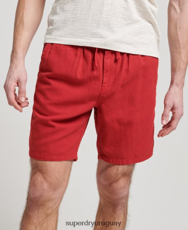 uy Superdry hombres shorts vintage sobreteñidos rojo DT2N8Z55 ropa
