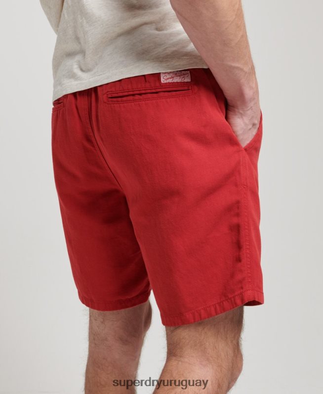 uy Superdry hombres shorts vintage sobreteñidos rojo DT2N8Z55 ropa