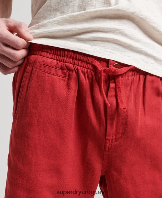 uy Superdry hombres shorts vintage sobreteñidos rojo DT2N8Z55 ropa