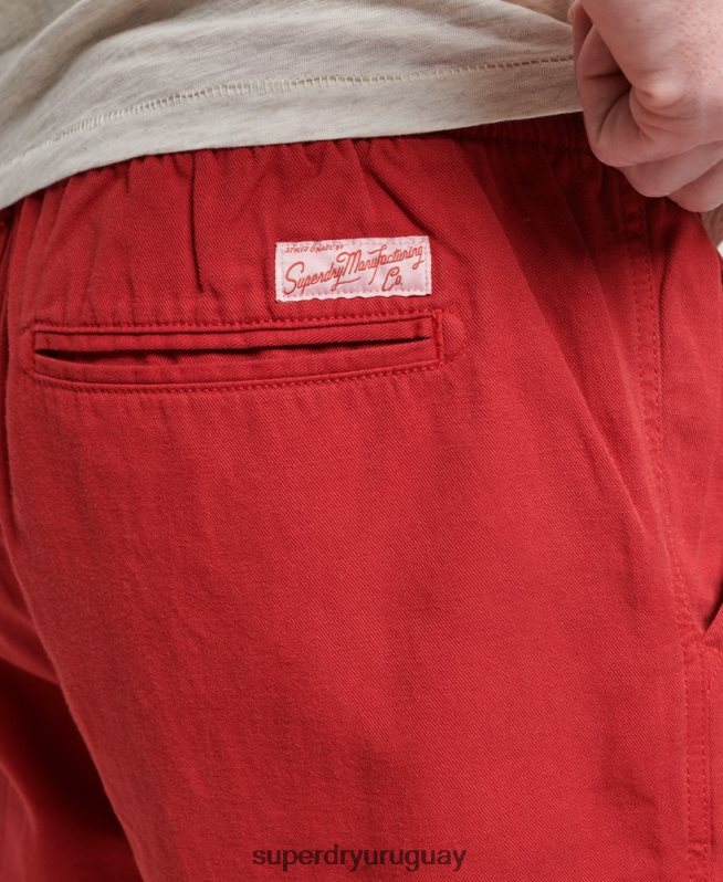 uy Superdry hombres shorts vintage sobreteñidos rojo DT2N8Z55 ropa