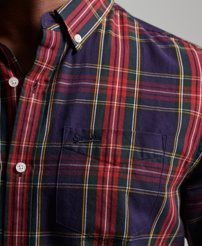 uy Superdry hombres camisa clásica con botones de Londres verde DT2N8Z165 ropa