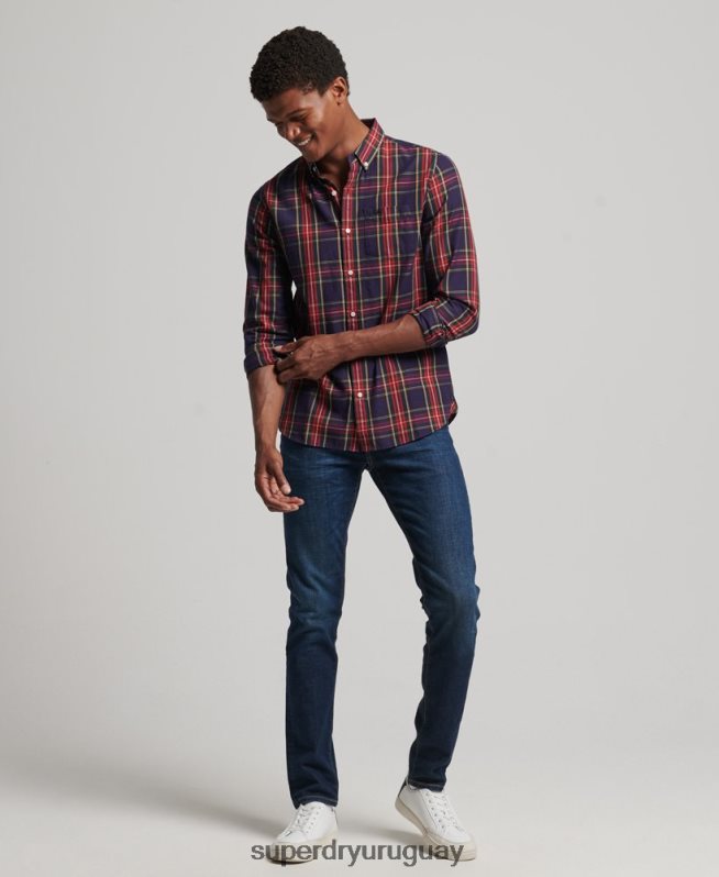 uy Superdry hombres camisa clásica con botones de Londres verde DT2N8Z165 ropa