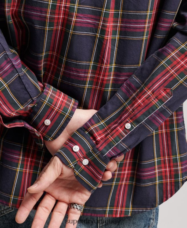uy Superdry hombres camisa clásica de algodón orgánico con botones verde DT2N8Z203 ropa