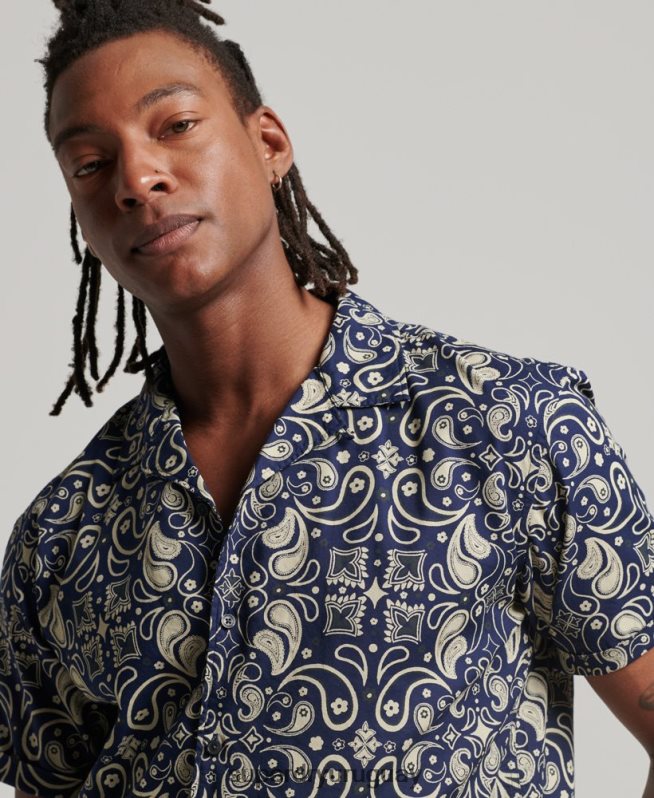 uy Superdry hombres camisa con cuello abierto Armada DT2N8Z123 ropa
