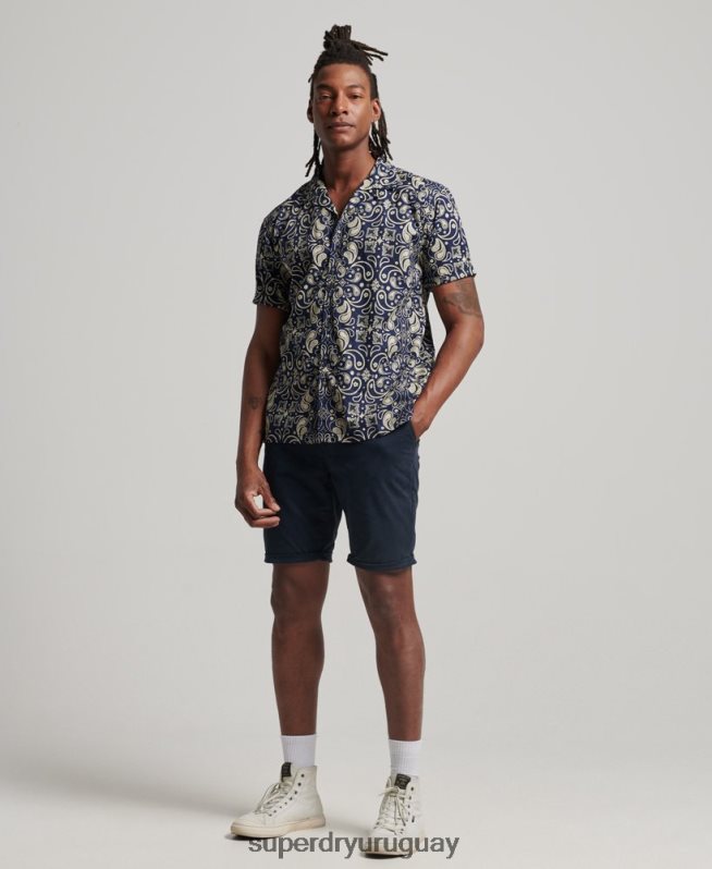 uy Superdry hombres camisa con cuello abierto Armada DT2N8Z123 ropa