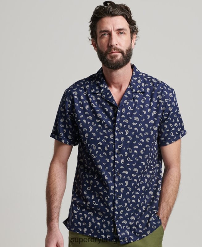 uy Superdry hombres camisa con cuello abierto Armada DT2N8Z130 ropa
