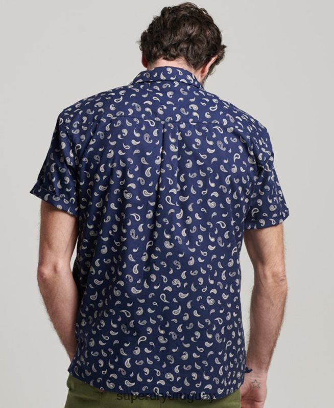 uy Superdry hombres camisa con cuello abierto Armada DT2N8Z130 ropa