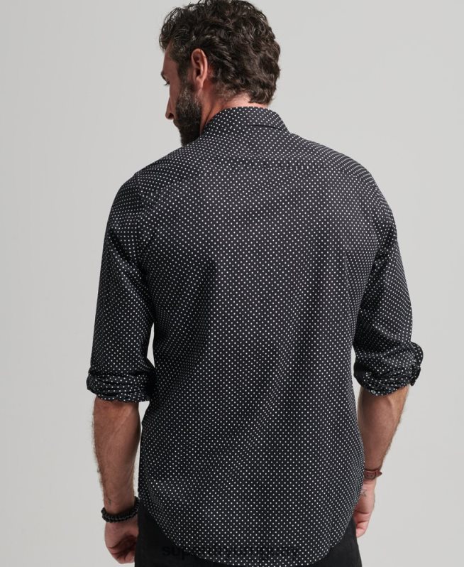 uy Superdry hombres camisa con estampado completo negro DT2N8Z230 ropa