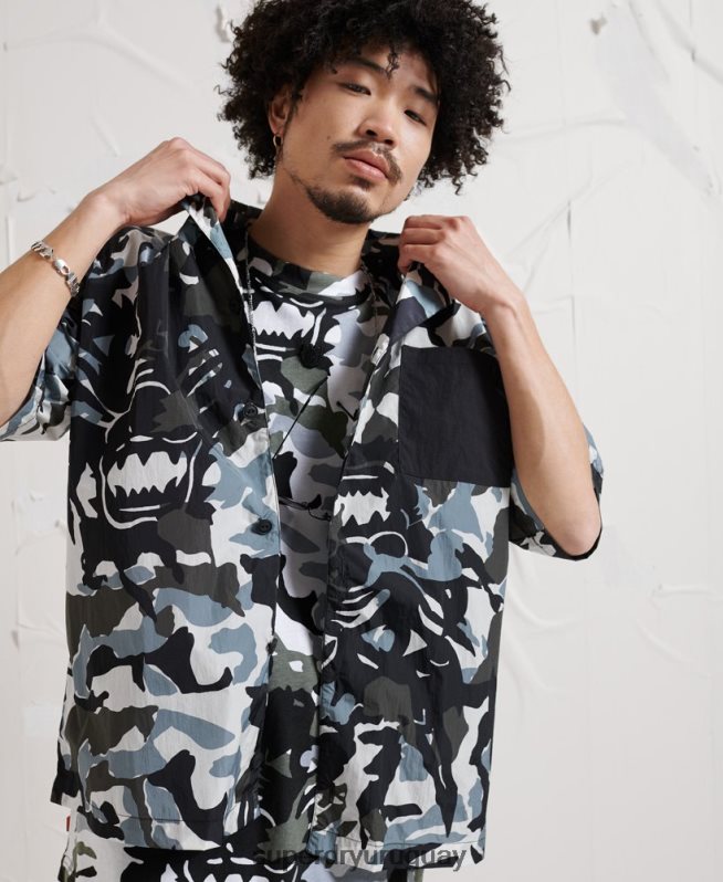 uy Superdry hombres camisa de distopía de energía multi DT2N8Z220 ropa