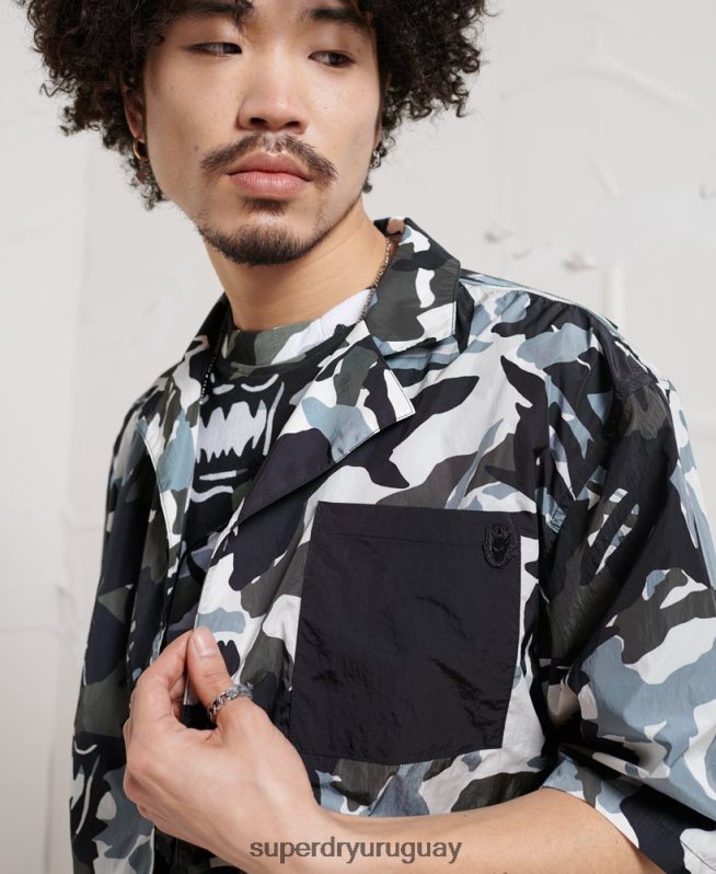 uy Superdry hombres camisa de distopía de energía multi DT2N8Z220 ropa