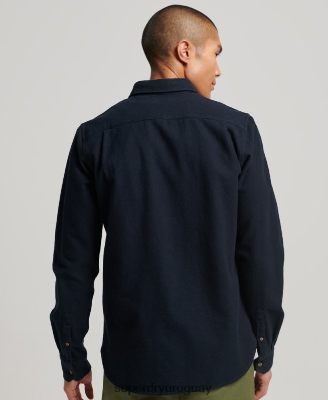 uy Superdry hombres camisa de franela trailsman de algodón orgánico Armada DT2N8Z179 ropa