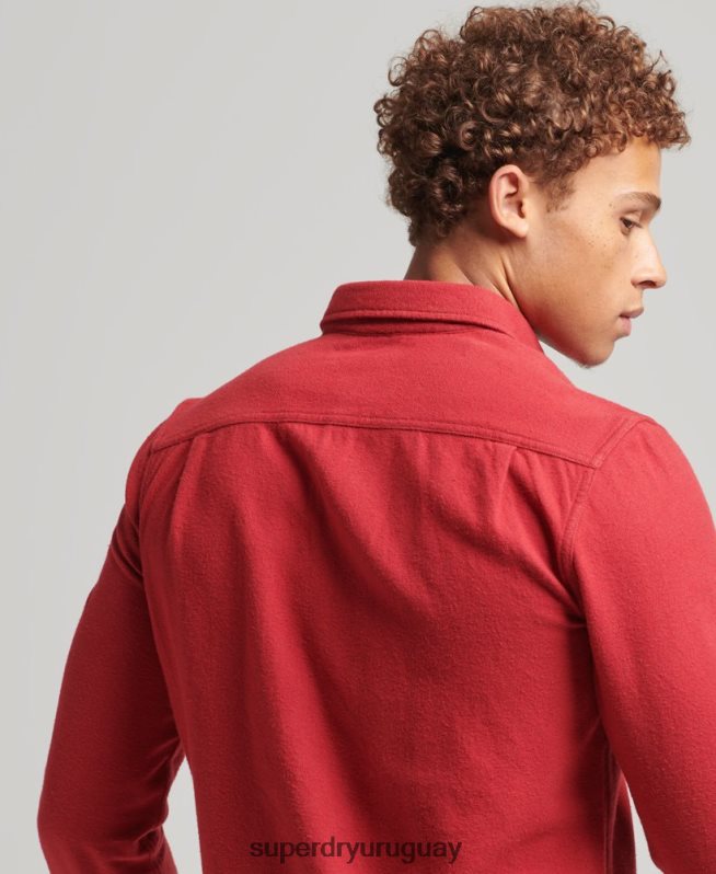 uy Superdry hombres camisa de franela trailsman de algodón orgánico rojo DT2N8Z161 ropa