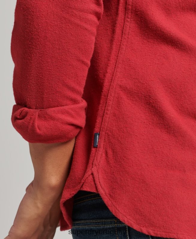 uy Superdry hombres camisa de franela trailsman de algodón orgánico rojo DT2N8Z161 ropa