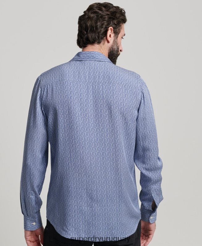 uy Superdry hombres camisa de los 70 azul DT2N8Z180 ropa